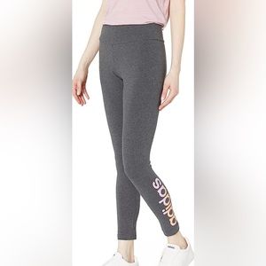 Grey and Pink Adidas leggings.